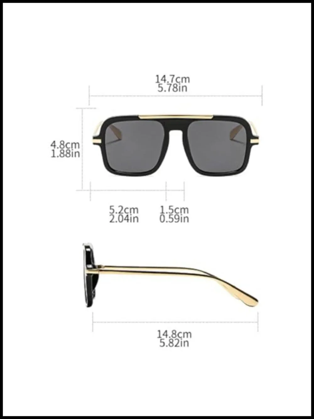 Vintage Oversized Pilot Square Sunglasses for Women Men Retro UV400